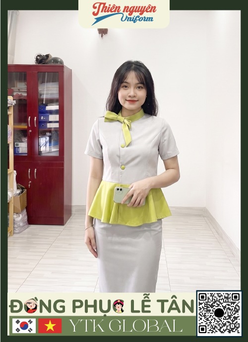 Mẫu đồng phục nhân viên lễ tân trung tâm YTK GLOBAL