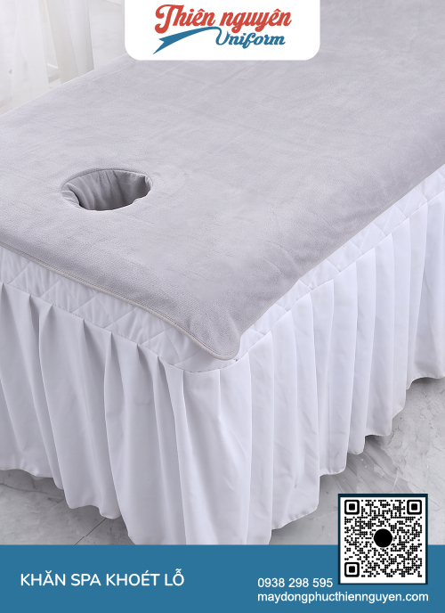 Khăn trải giường spa 90x190cm microfiber màu xám