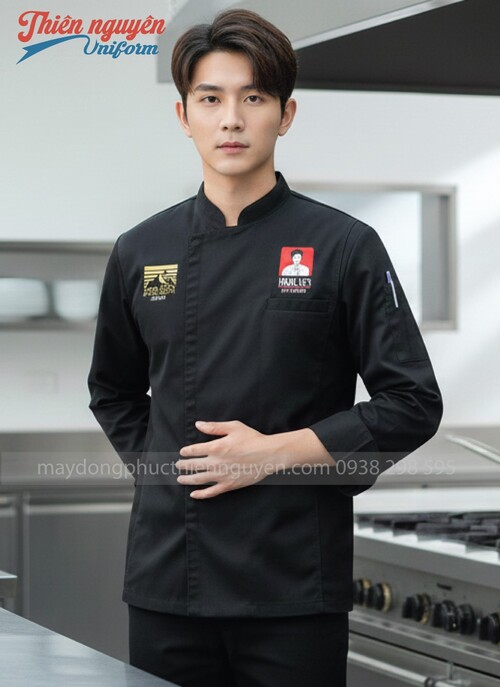 Đồng phục đầu bếp màu đen - 033