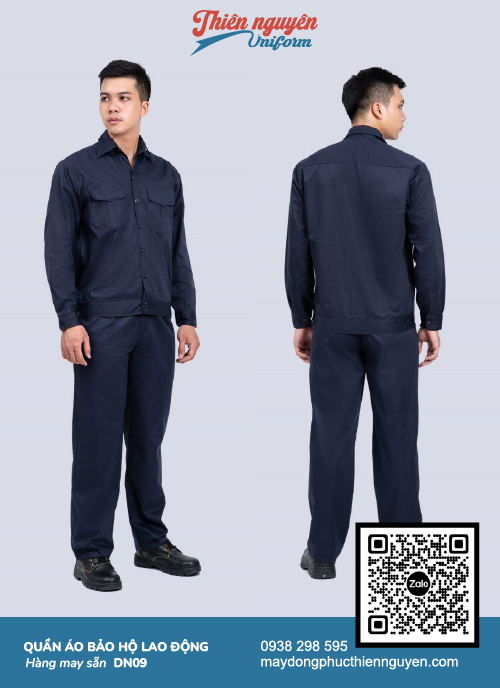 Quần áo bảo hộ lao động - DN09 thiết kế tối giản, form chuẩn