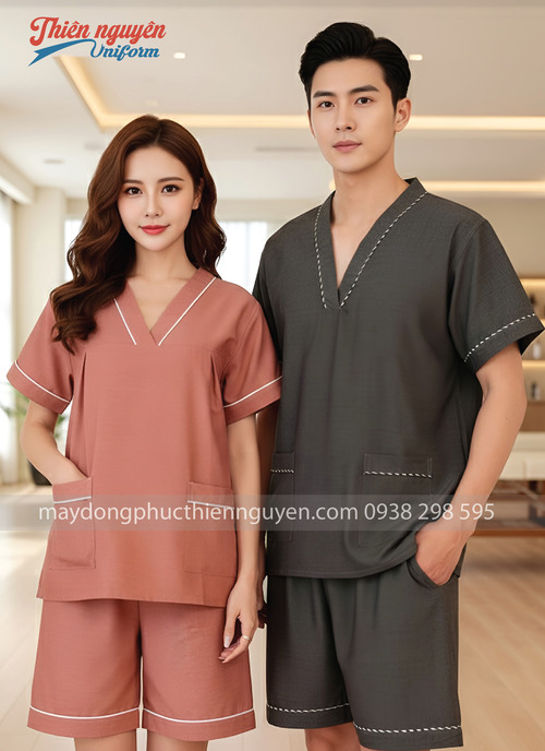 Mẫu bộ đồ xông hơi cho khách nam nữ