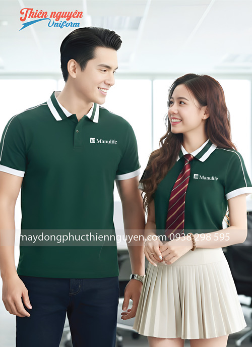 Mẫu đồng phục áo thun công ty bảo hiểm Manulife