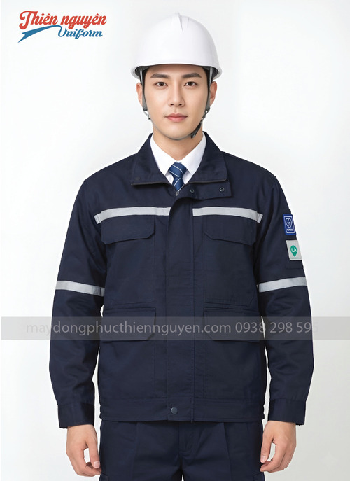 Đồng phục bảo hộ lao động màu xanh đen có phản quang - 113