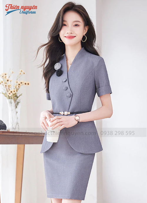 Đồng phục nhân viên lễ tân màu xám - 39