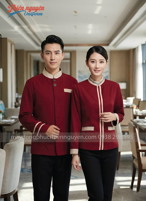 Đồng phục nhân viên nhà hàng Thái Lan màu đỏ - 005
