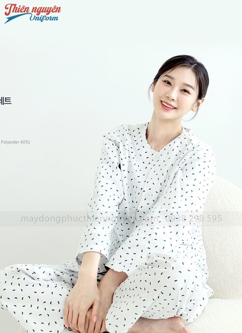 Đồng phục quần áo bệnh nhân nữ in họa - 46