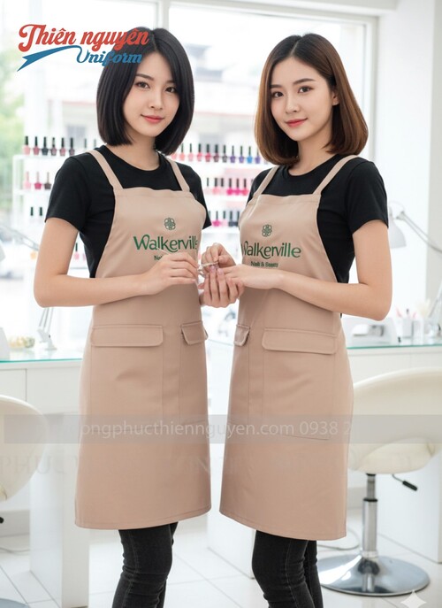 Tạp dề nail màu be - 007