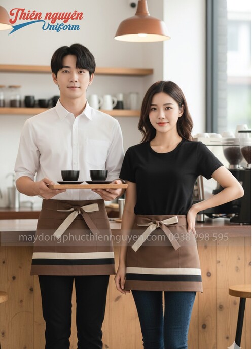 Tạp dề ngắn nhân viên phục vụ quán cafe nam nữ - 009