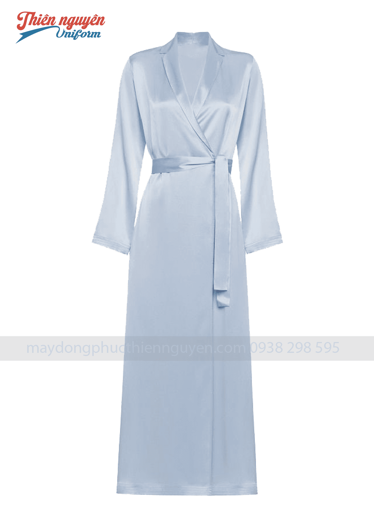 Áo Choàng Spa Màu Xanh Da -006