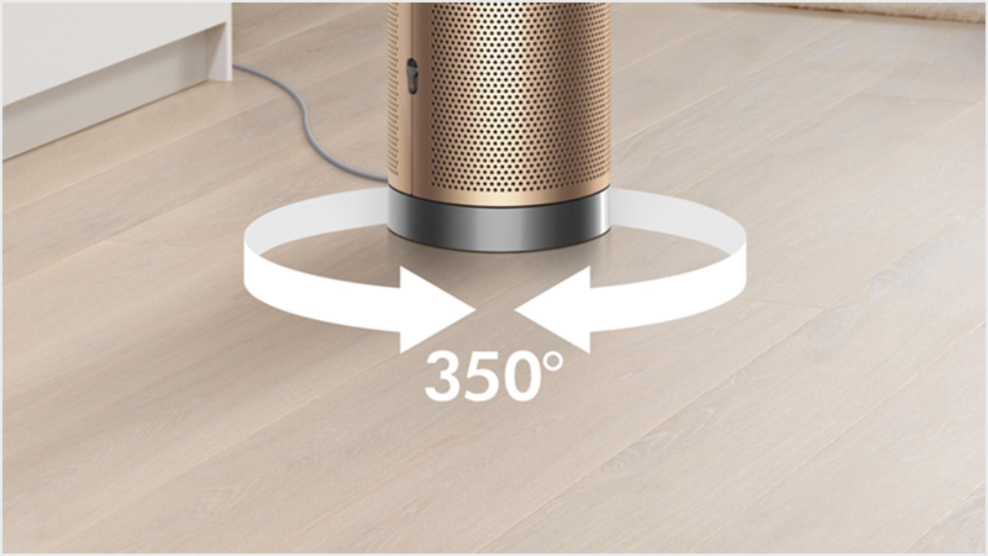 Đảo gió lên đến 350 độ – làm sạch toàn bộ căn phòng