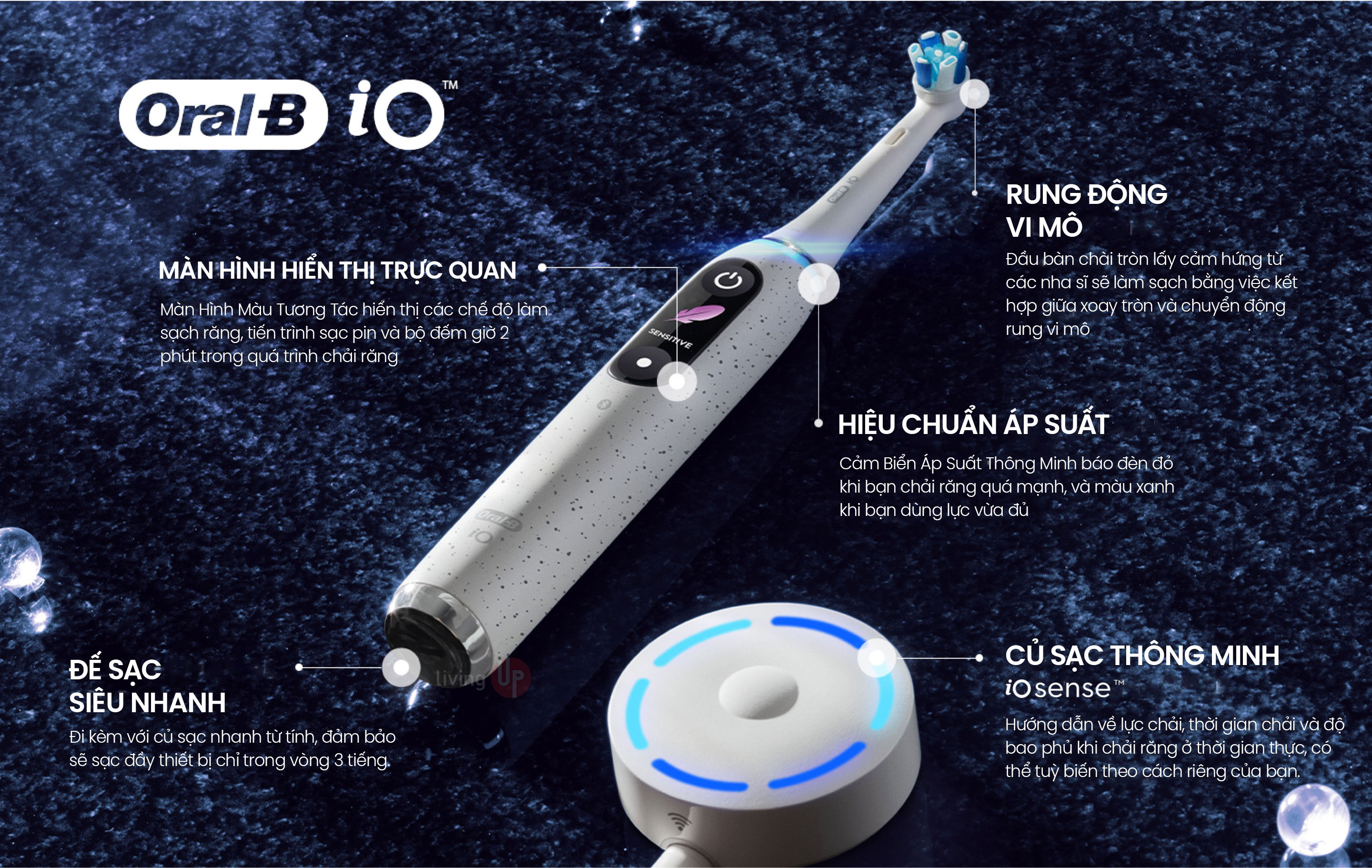 Ban chai dien oral-b io series 10 cac tinh nang thu vi