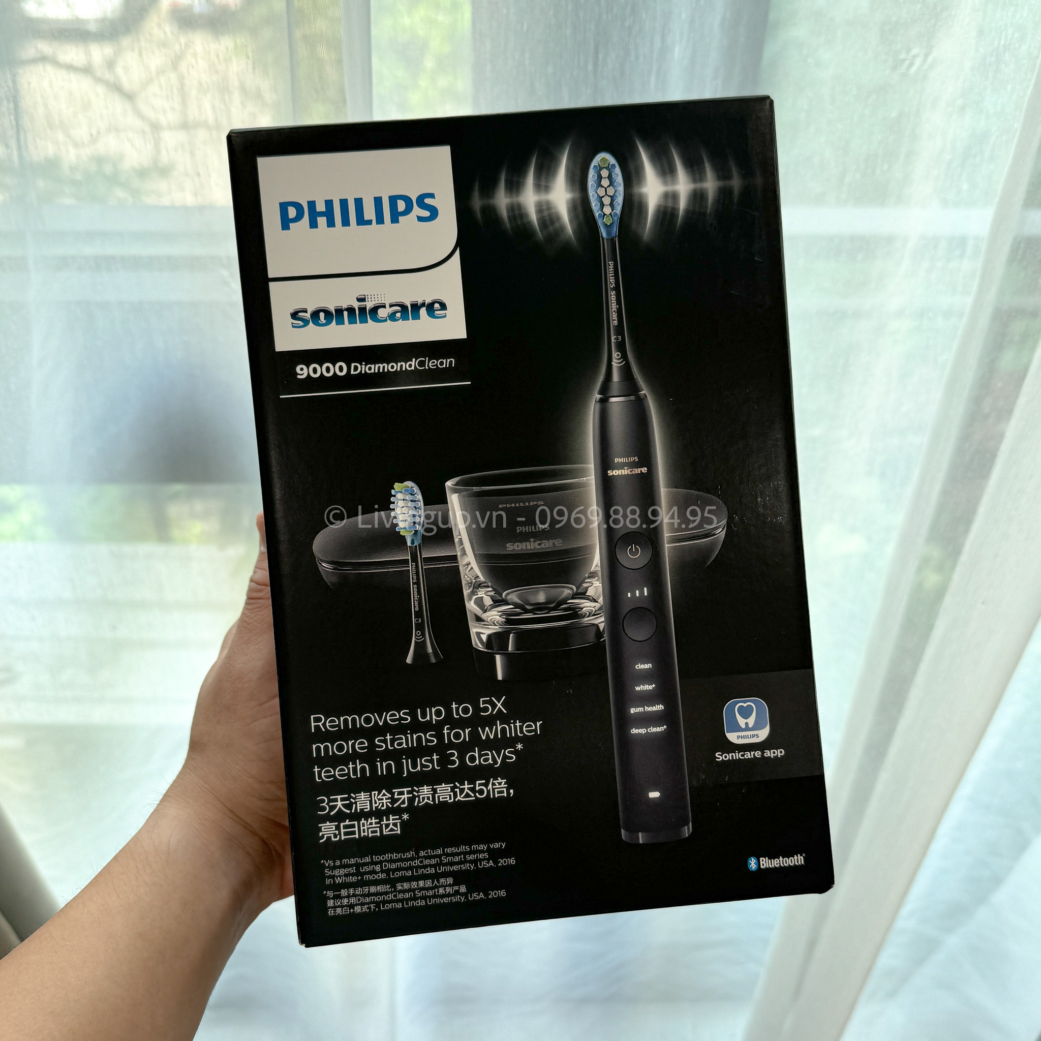 ban chai dien philips sonicare diamondclean smart 9000 mau den
