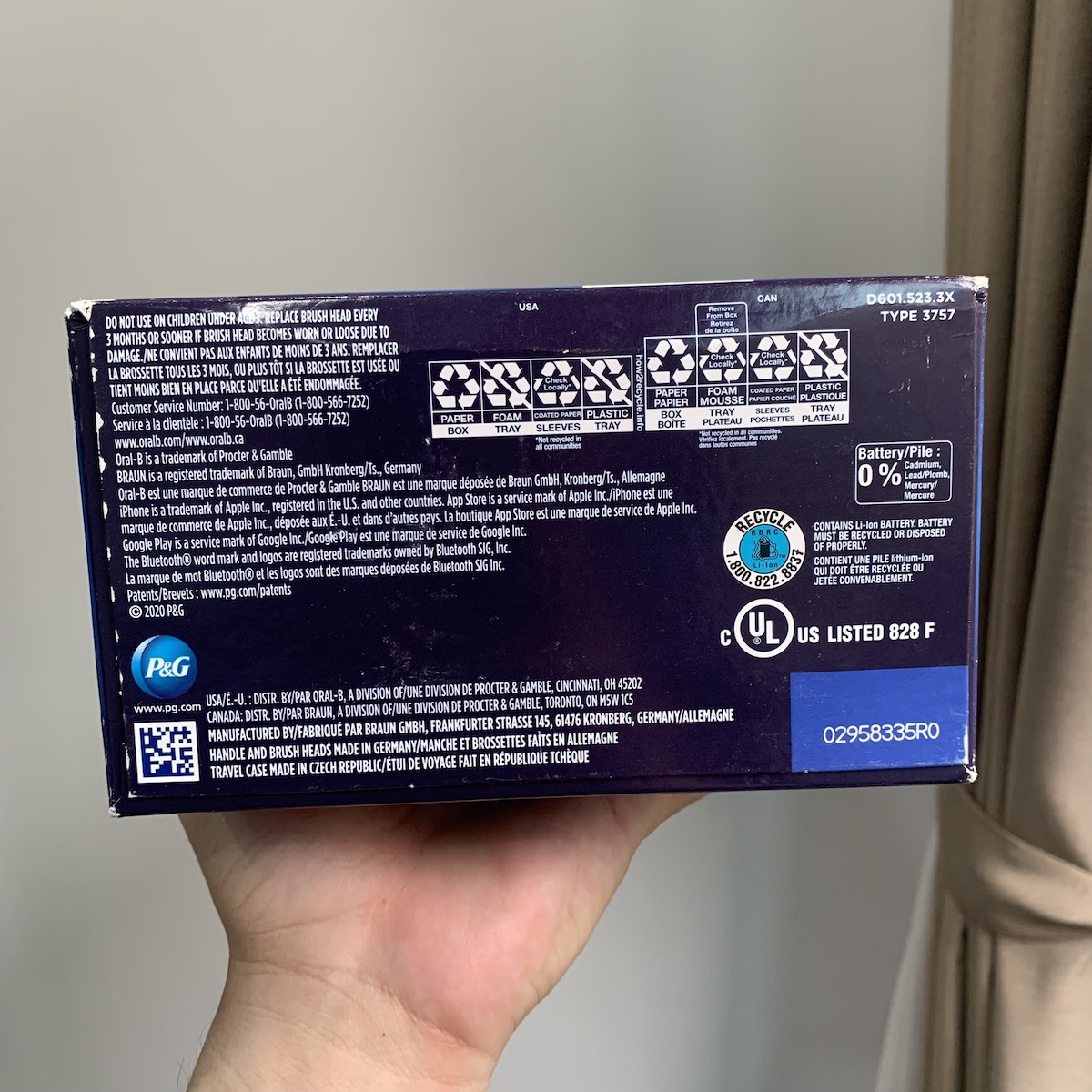 Ban chai dien Oral-B Gum care and sensitive made in germany