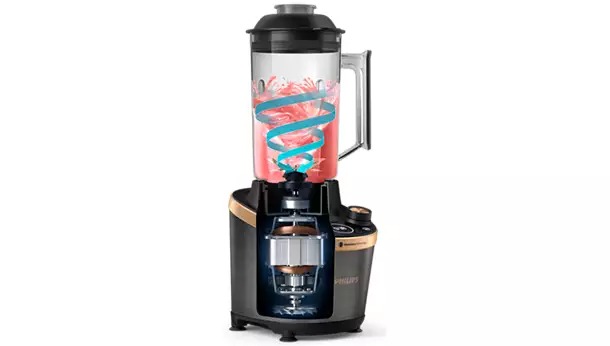 Cối ProBlend Ultra có đường gân dẫn nguyên liệu vào luồng xay