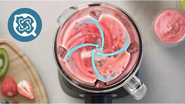 Cối thủy tinh có đường gân giúp đảo trộn hiệu quả