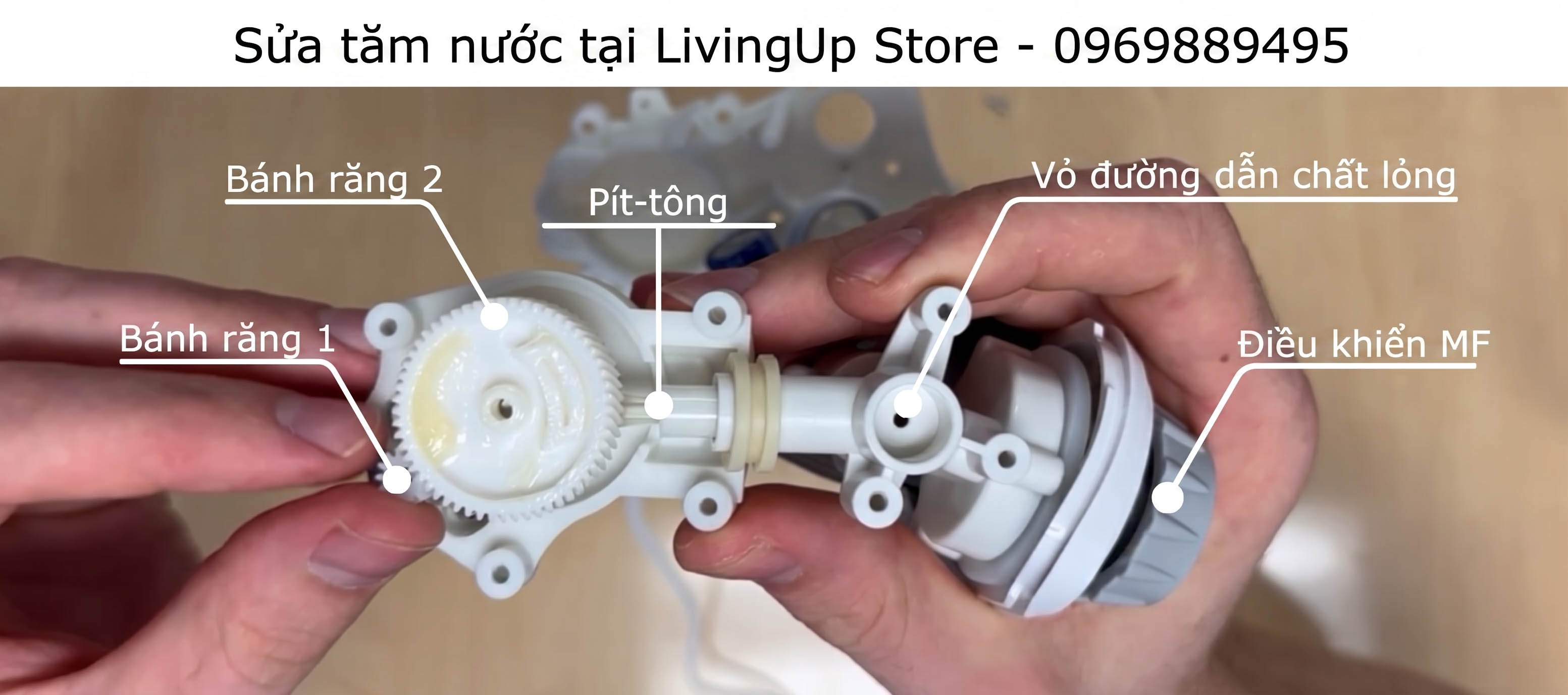 Cặn canxi làm kẹt bơm máy tăm nước