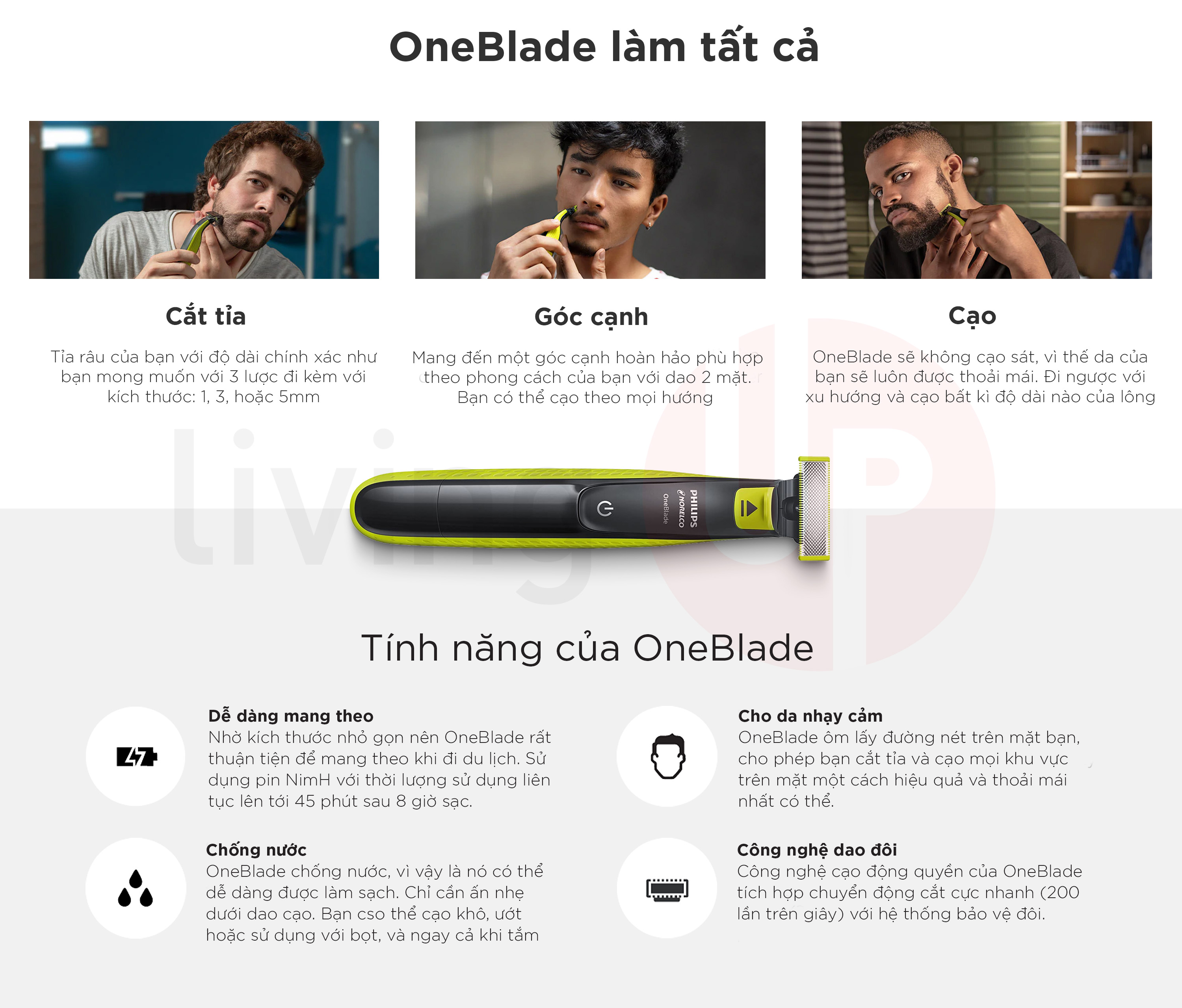 philips oneblade lam tat ca