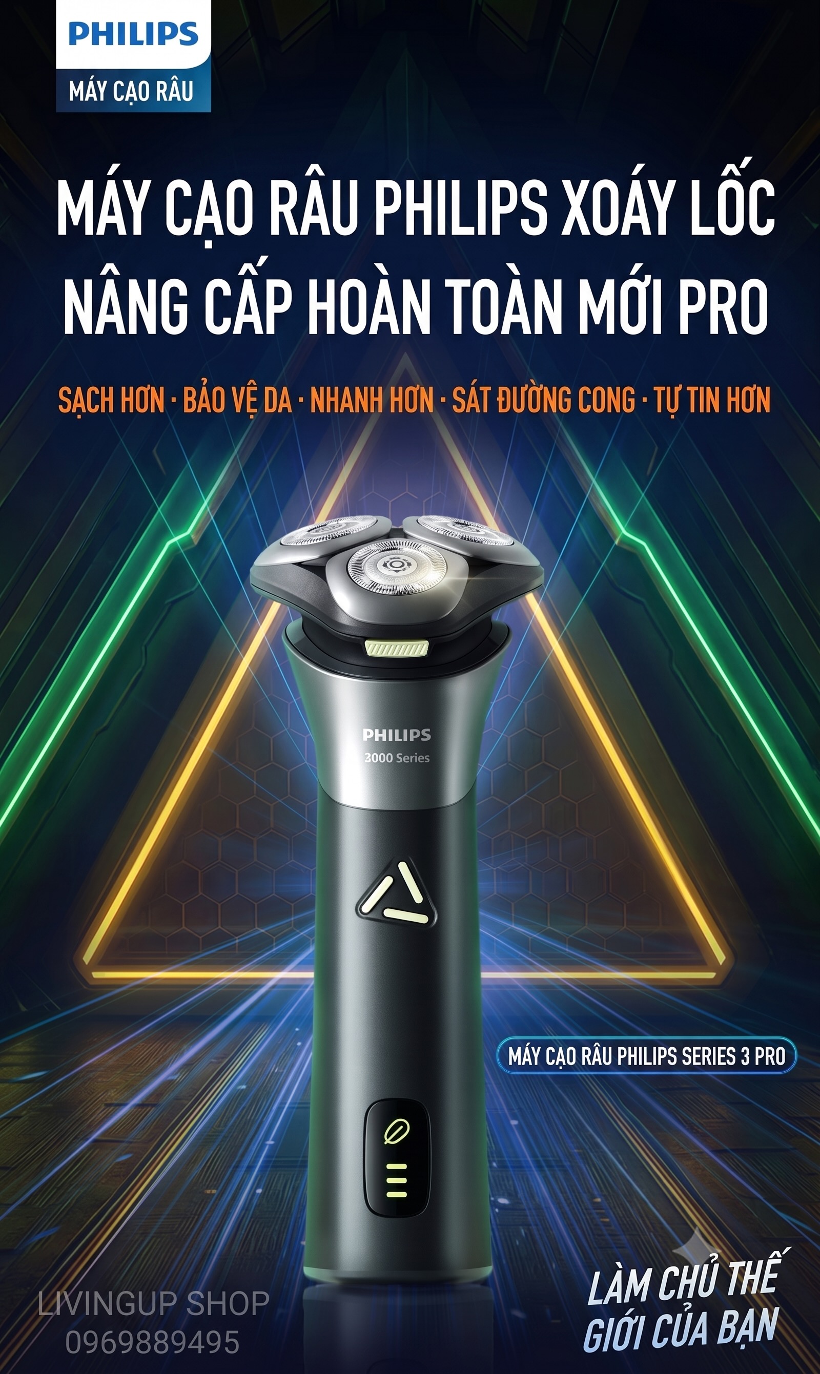 Máy cạo râu khô vào ướt Philips Shaver 3000