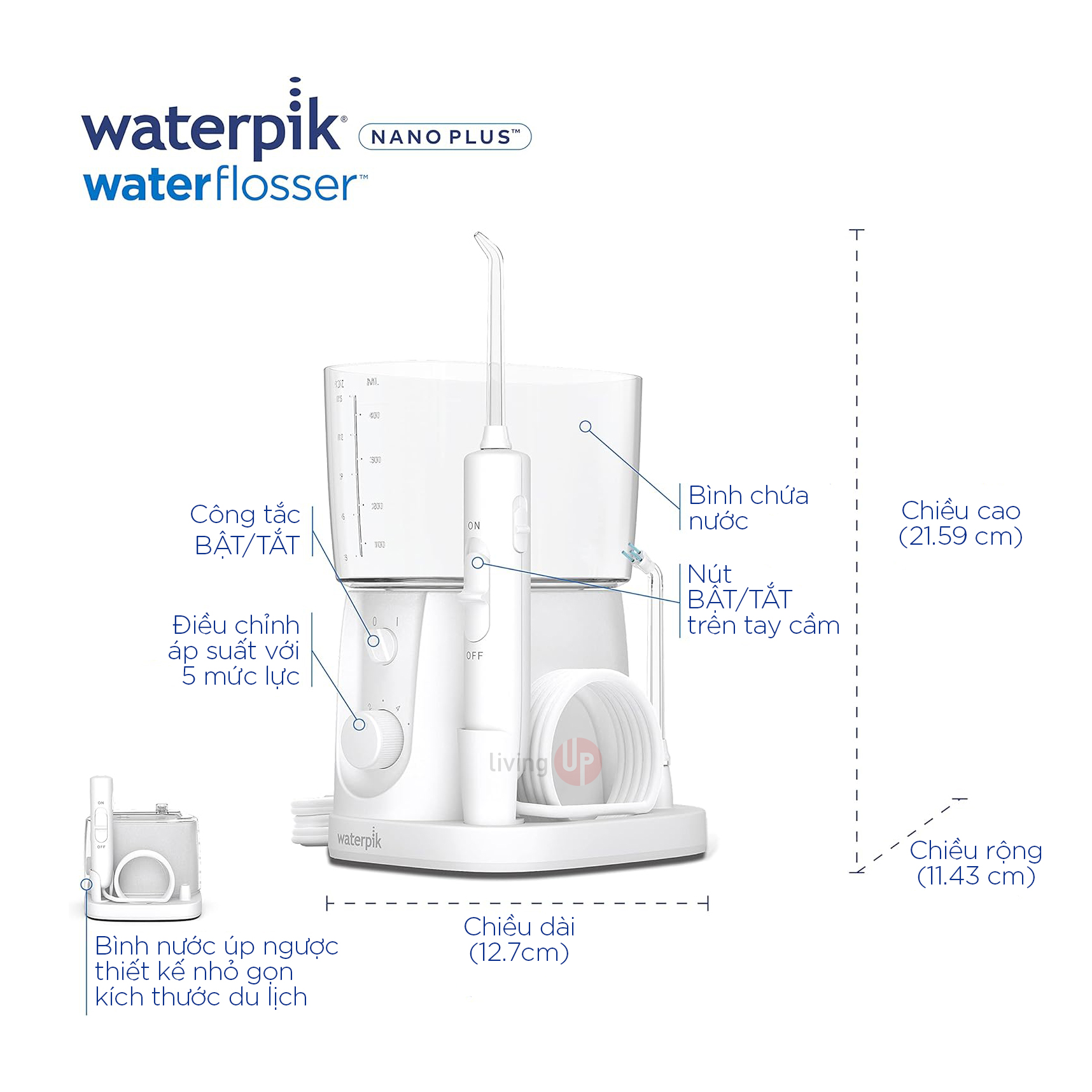 Mo ta may tam nuoc Waterpik WP320