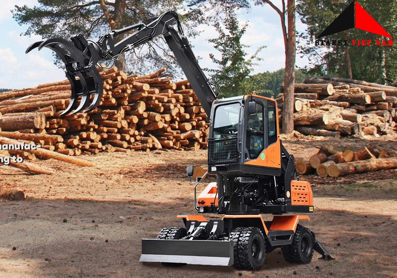 Máy gắp gỗ rác nâng hạ cabin JINGGONG JG100Z
