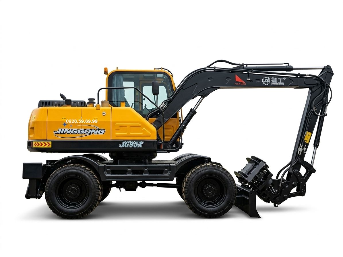 Máy xúc đào gắp gỗ JINGGONG JG95X (Cầu dầu)