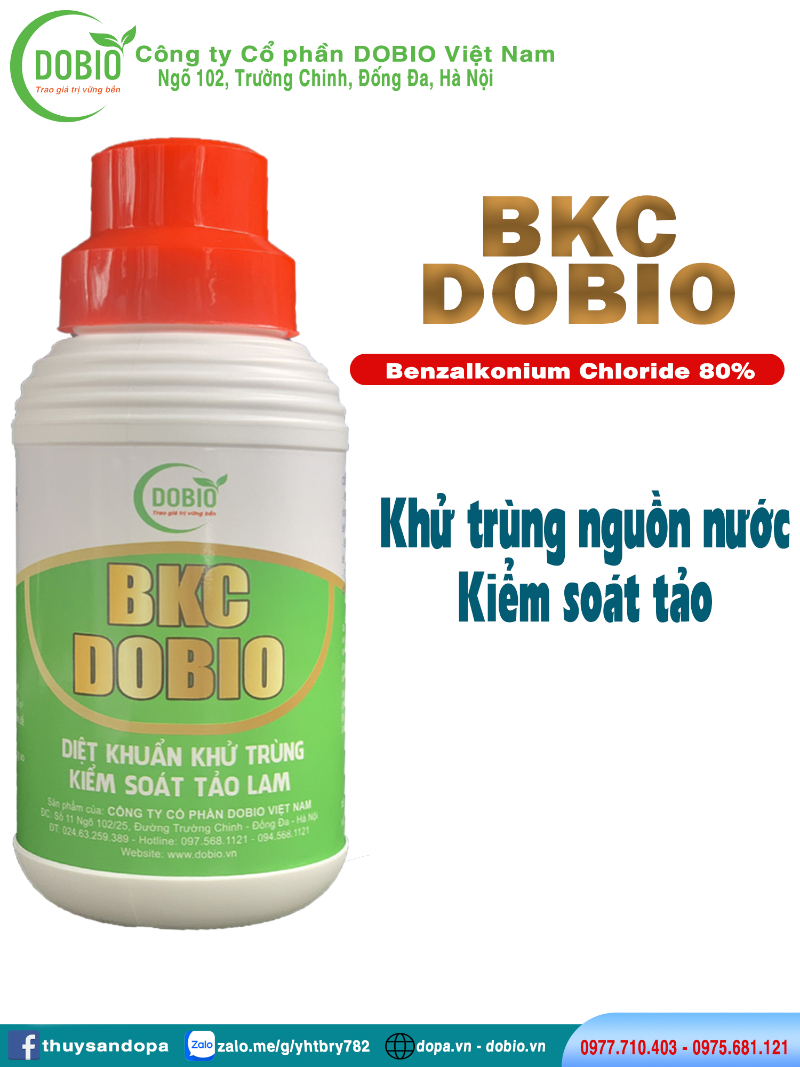 Công dụng của sản phẩm BKC DOBIO là diệt vi khuẩn và nấm
