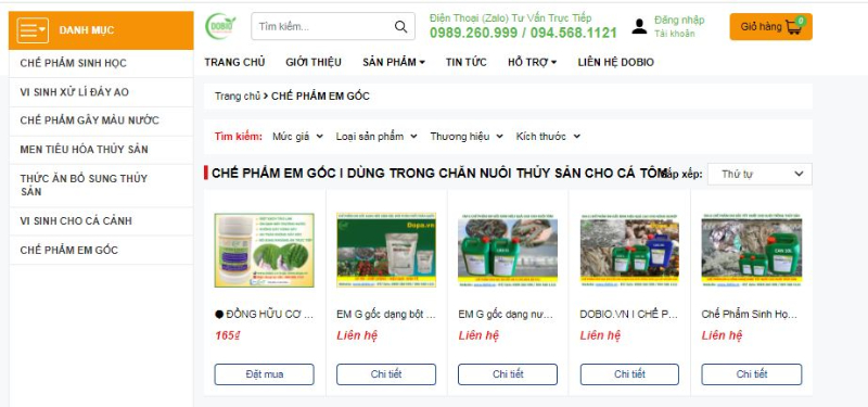  Ưu tiên các công ty có đa dạng chế phẩm sinh học