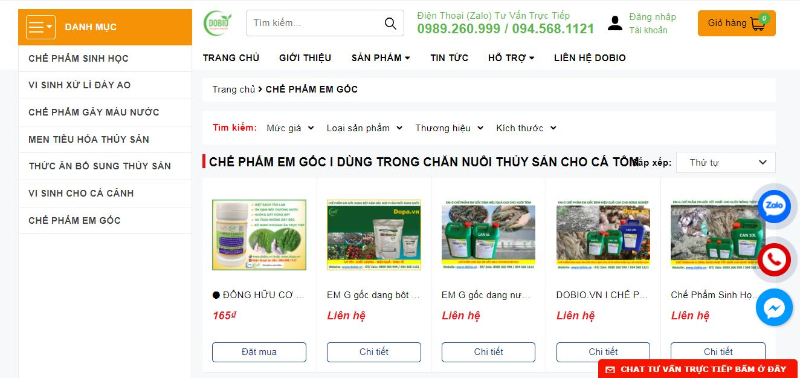 DOBIO - địa cung cấp chế phẩm sinh học chất lượng 