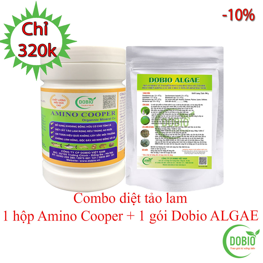 combo diệt tảo lam 1 hôp AMINO COOPER + 1 gói DOBIO ALGAE