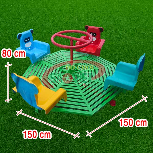 Hàng Chính Hãng] Đu Quay Mâm Xoay Mầm Non Ghế Gấu 4 Chỗ S06V06 | Điện Máy  Tây Hồ