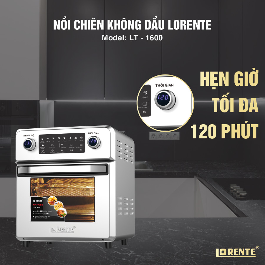 CHÍNH HÃNG] Nồi Chiên Không Dầu Lorente LT-1600 | ĐIỆN MÁY TÂY HỒ