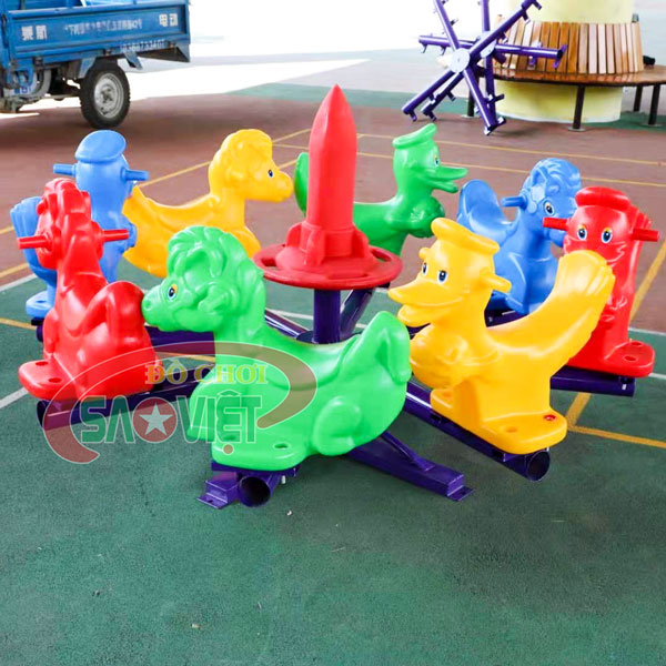 [HÀNG CHÍNH HÃNG] Đu quay mâm xoay trẻ em 8 con thú S06N02C