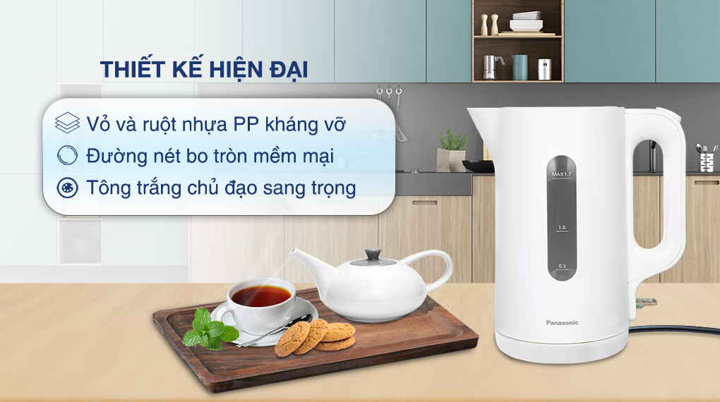 [HÀNG CHÍNH HÃNG] Bình đun siêu tốc Panasonic 1.7 lít NC-K101WRA