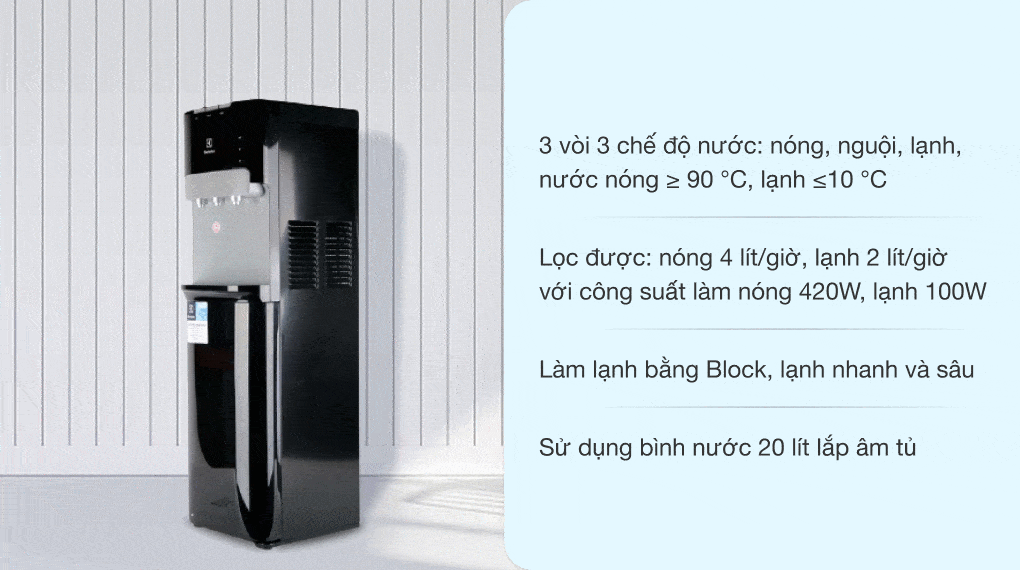 [HÀNG CHÍNH HÃNG] Cây nước nóng lạnh Electrolux EQAXF01BXBV
