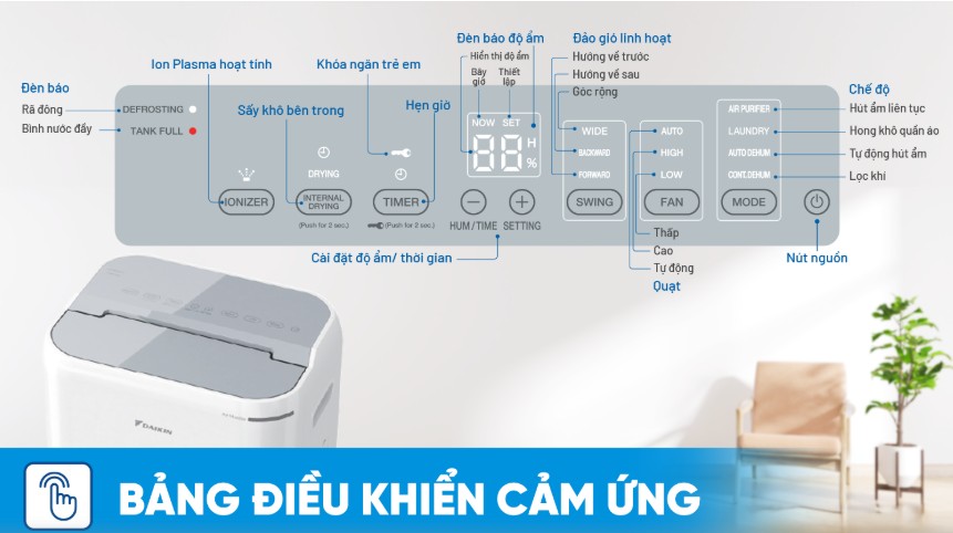 [HÀNG CHÍNH HÃNG] Máy lọc không khí và hút ẩm Daikin JPF12AV2