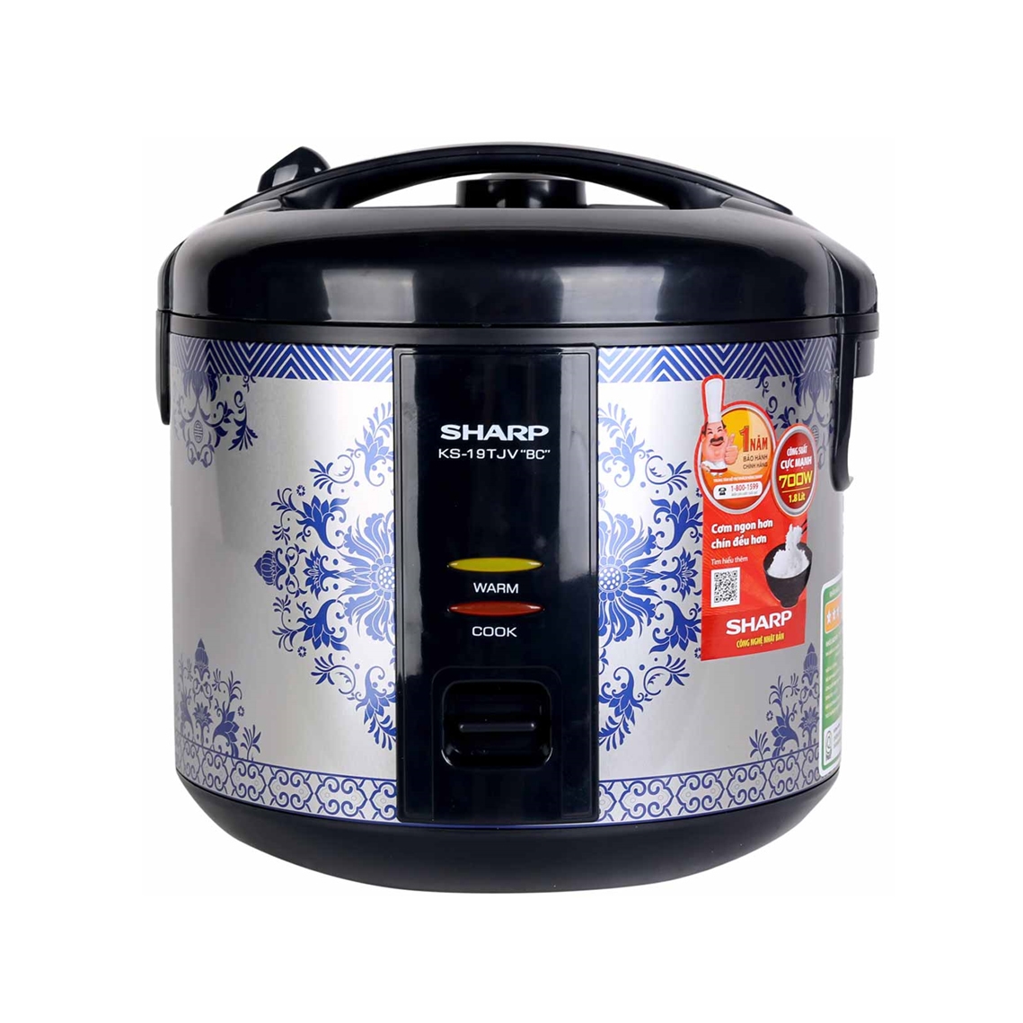 [HÀNG CHÍNH HÃNG] Nồi cơm điện nắp gài Sharp KS-19TJV