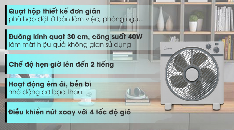 [HÀNG CHÍNH HÃNG] Quạt hộp Midea KYT30-15A