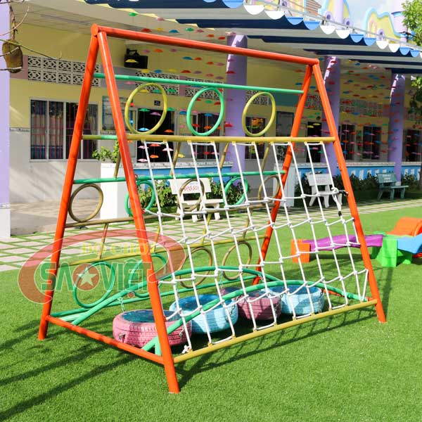[HÀNG CHÍNH HÃNG] Combo thang leo chữ A và cầu đi thăng bằng cho bé mầm non S11V62D