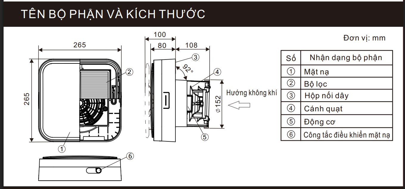 [GIẢM 30%] [HÀNG CHÍNH HÃNG] Quạt cấp gió gắn tường PANASONIC FV-06PHP1