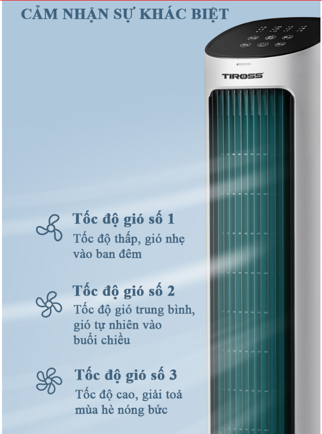 [HÀNG CHÍNH HÃNG] Quạt Tháp Hơi Nước Tiross TS9177
