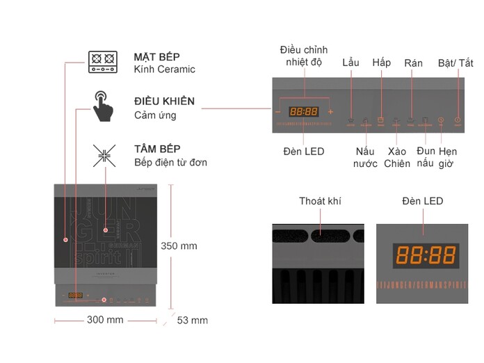 [HÀNG CHÍNH HÃNG] Bếp điện từ đơn Junger CEJ-106-I