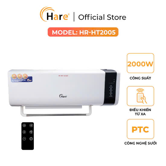 [HÀNG CHÍNH HÃNG] Sưởi gốm Hare HR-HT2005
