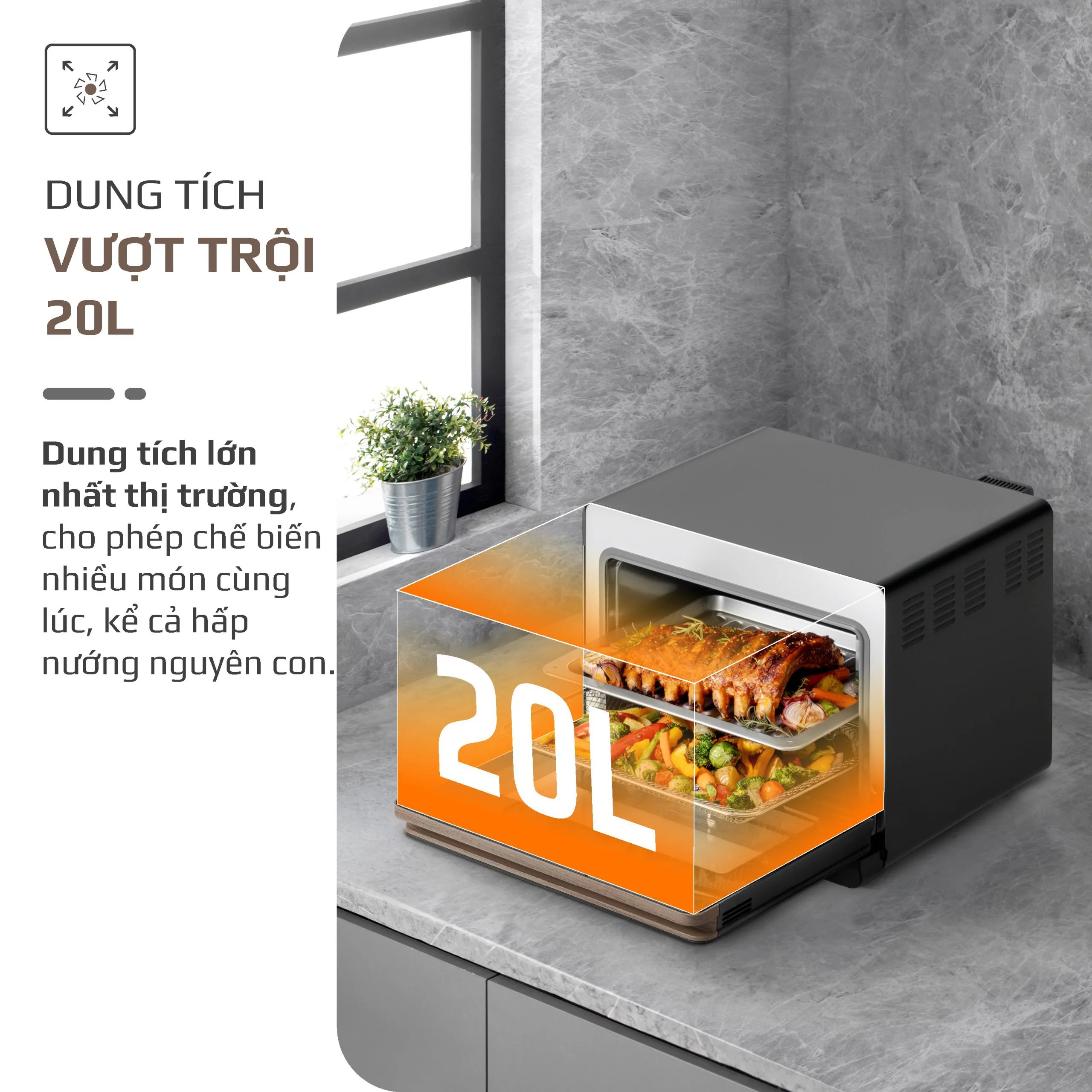 [HÀNG CHÍNH HÃNG] Nồi Chiên Hấp Đa Năng Olivo STEAMFRY EXTRA 20L