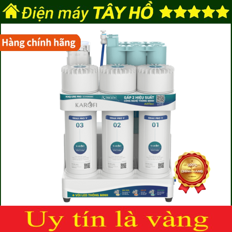 [HÀNG CHÍNH HÃNG] Máy lọc nước RO Karofi KAQ-U95 Pro