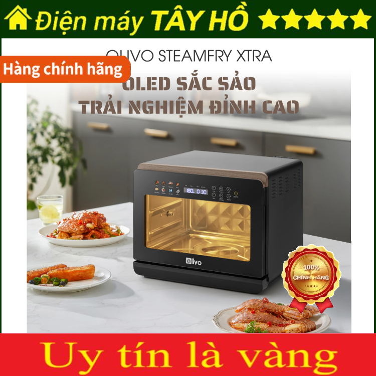 [HÀNG CHÍNH HÃNG] Nồi Chiên Hấp Đa Năng Olivo STEAMFRY EXTRA 20L