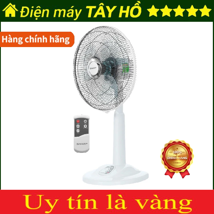 [HÀNG CHÍNH HÃNG] Quạt cây lửng Sharp PJ-L40RV-WH Nhật Bản có điều khiển