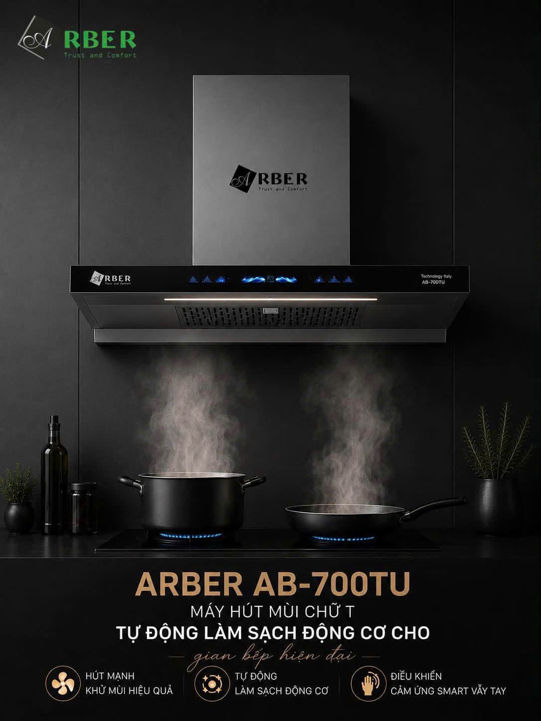 [HÀNG CHÍNH HÃNG] Máy hút mùi ARBER SMART AB700TU xuất xứ thương hiệu Đức