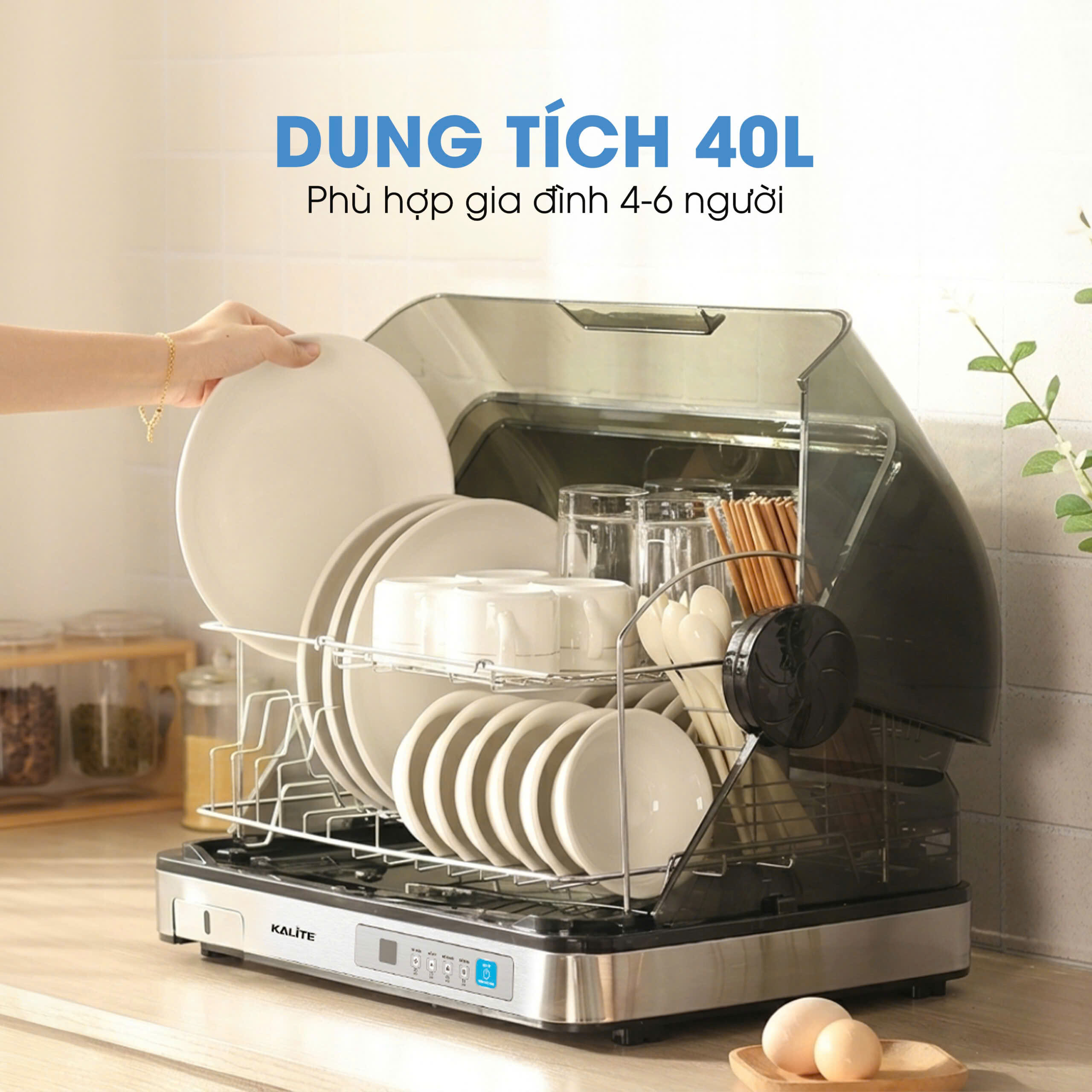 Máy diệt khuẩn bát đĩa Kalite Crystal Dry sấy khô, khử khuẩn UV