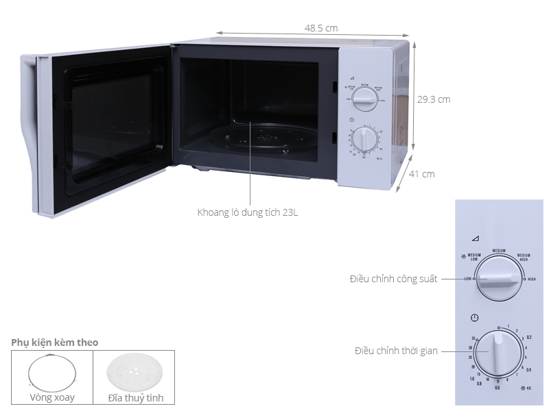 Lò Vi Sóng Electrolux EMM2322MW (hàng chính hãng)