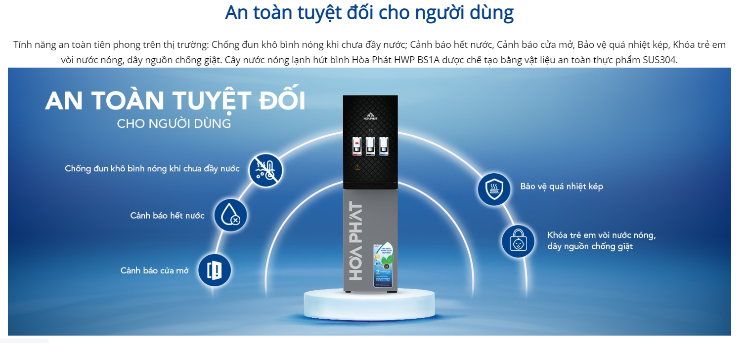 [HÀNG CHÍNH HÃNG] Cây nước nóng lạnh hút bình Hòa Phát HWP BS1A / HWP B1CI / HWP B2CI / HWP B1CJ